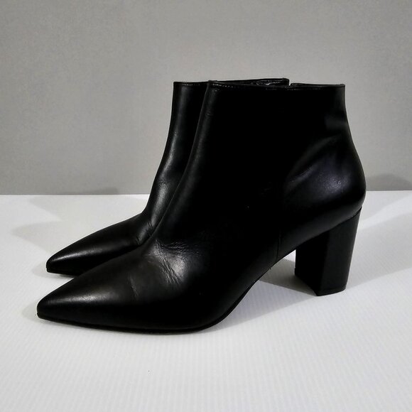 Stuart Weitzman Linsi Zip Ankle Bootie Women Shoe Black Leather Boot Size 8 - Picture 14 of 14
